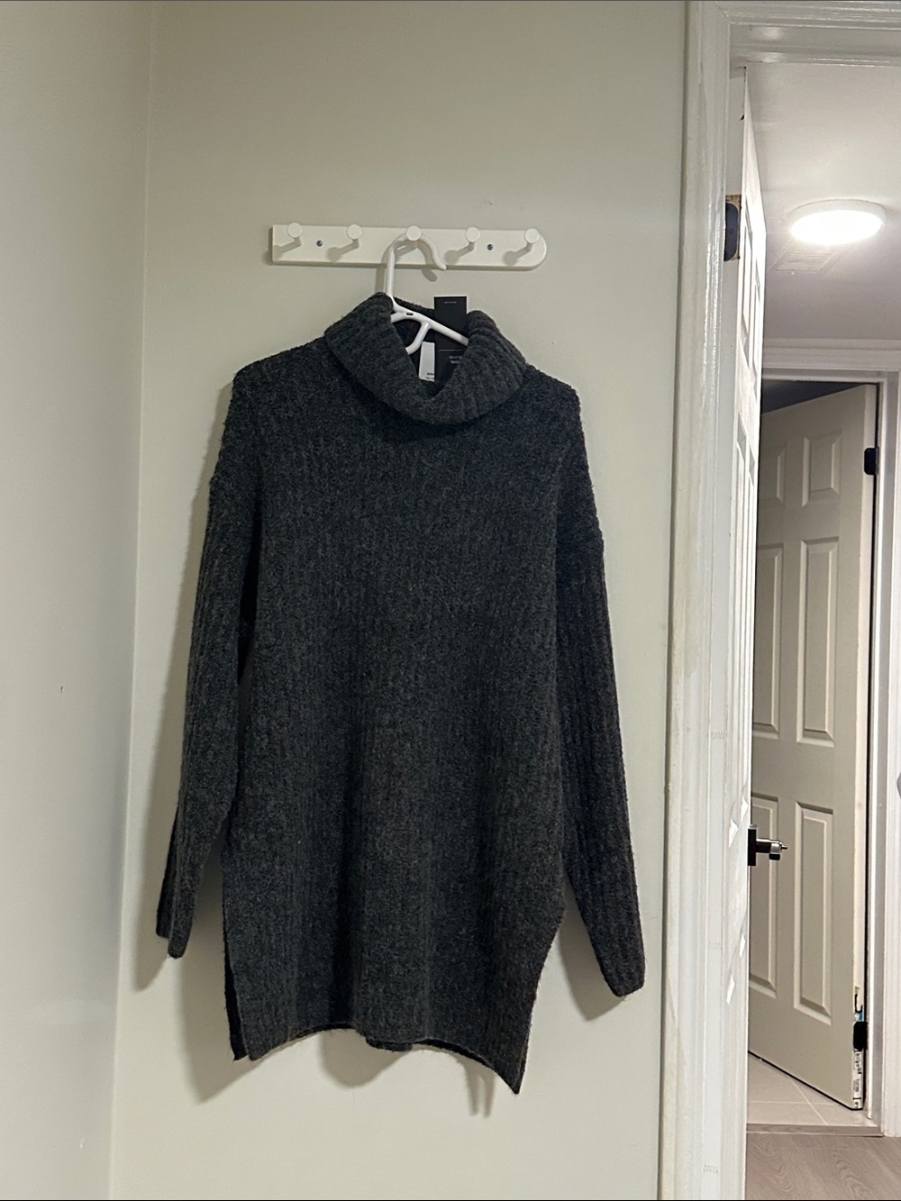 Ricki's Dark Charcoal Wool Blend  Neck Sweater